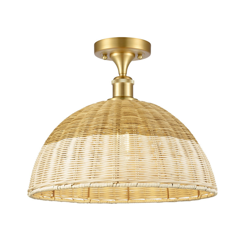 Innovations 516-1C-SG-NBD2-16-NAT One Light Semi-Flush Mount, Satin Gold