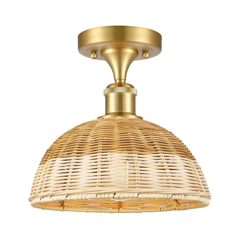 Innovations 516-1C-SG-NBD2-9-NAT One Light Semi-Flush Mount, Satin Gold