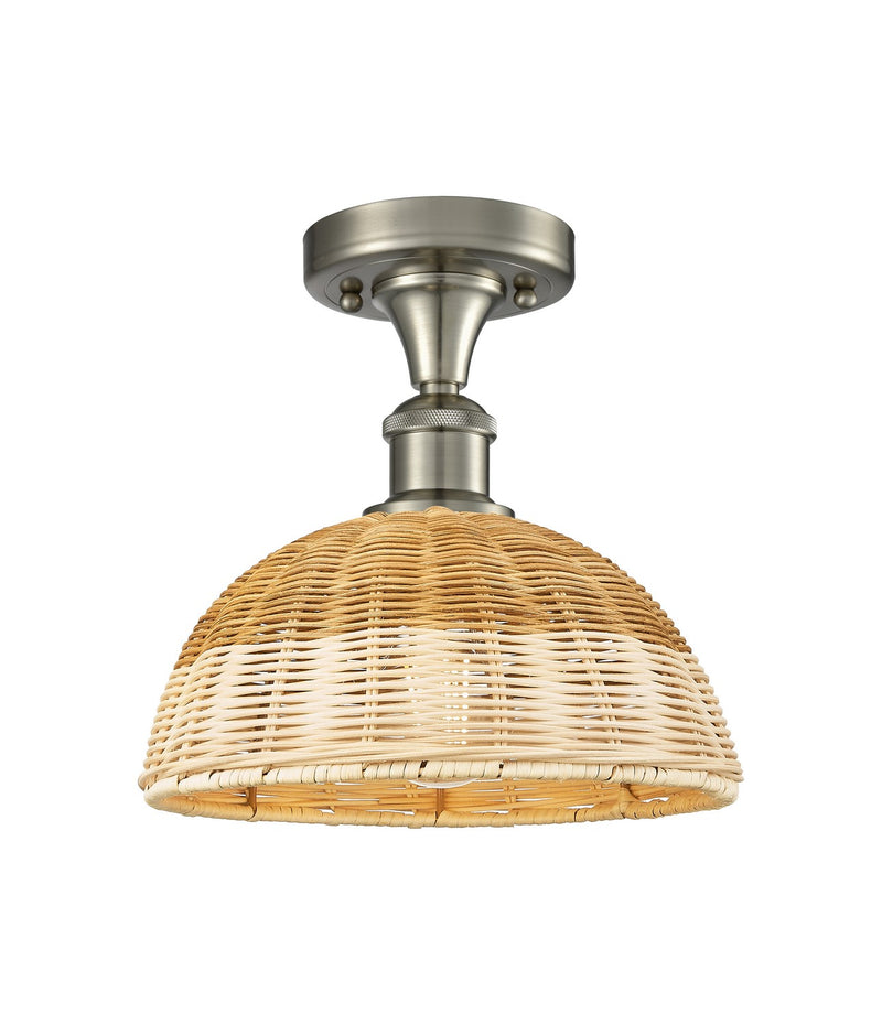 Innovations 516-1C-SN-NBD2-9-NAT One Light Semi-Flush Mount, Brushed Satin Nickel
