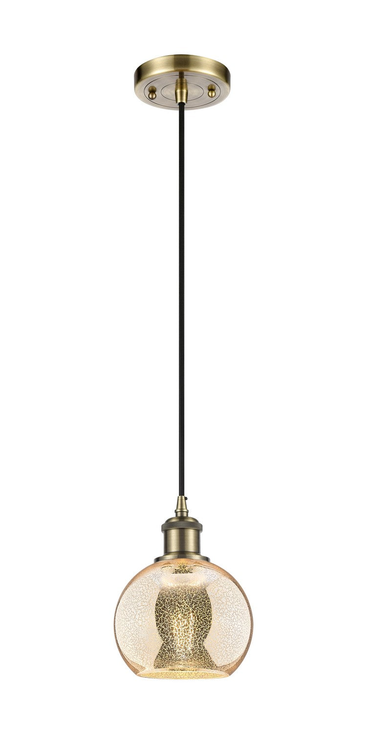 Innovations 516-1P-AB-G128-6 One Light Mini Pendant, Antique Brass