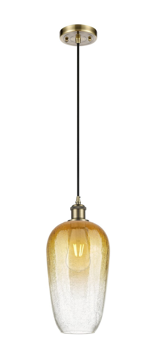 Innovations 516-1P-AB-G484-7AM One Light Mini Pendant, Antique Brass