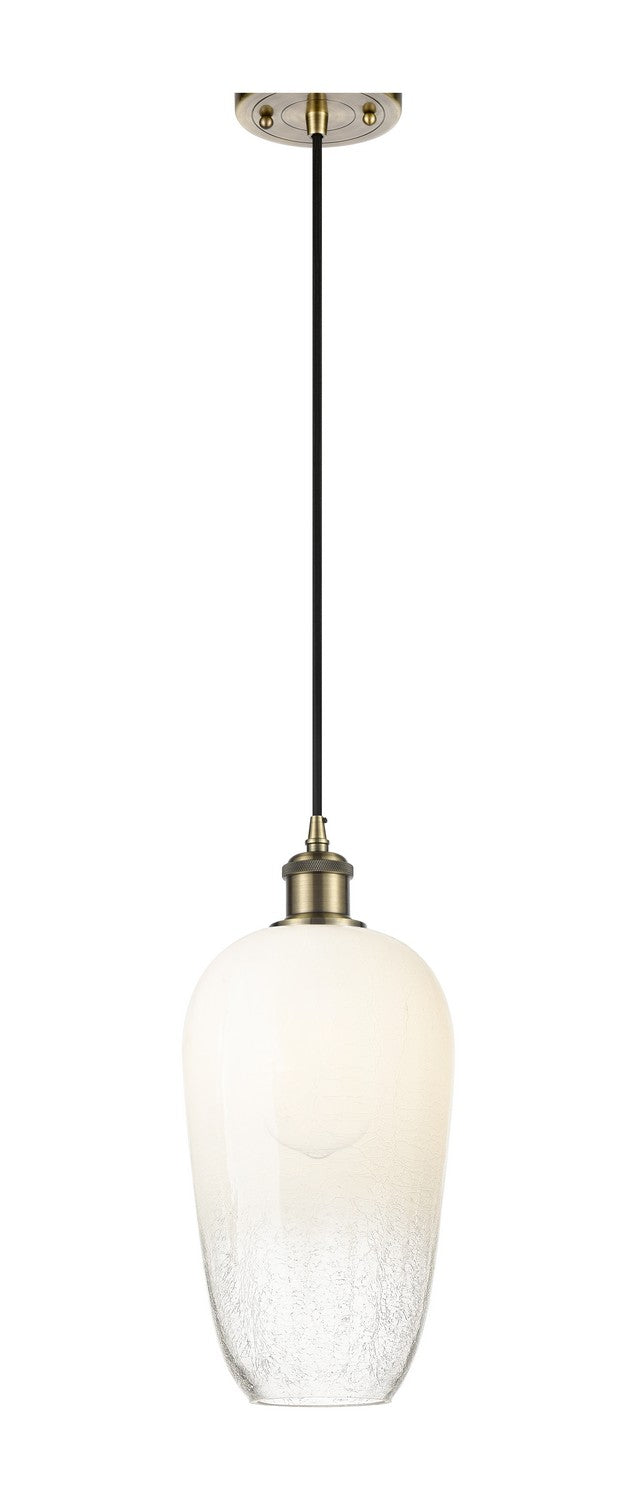 Innovations 516-1P-AB-G484-7OP One Light Mini Pendant, Antique Brass