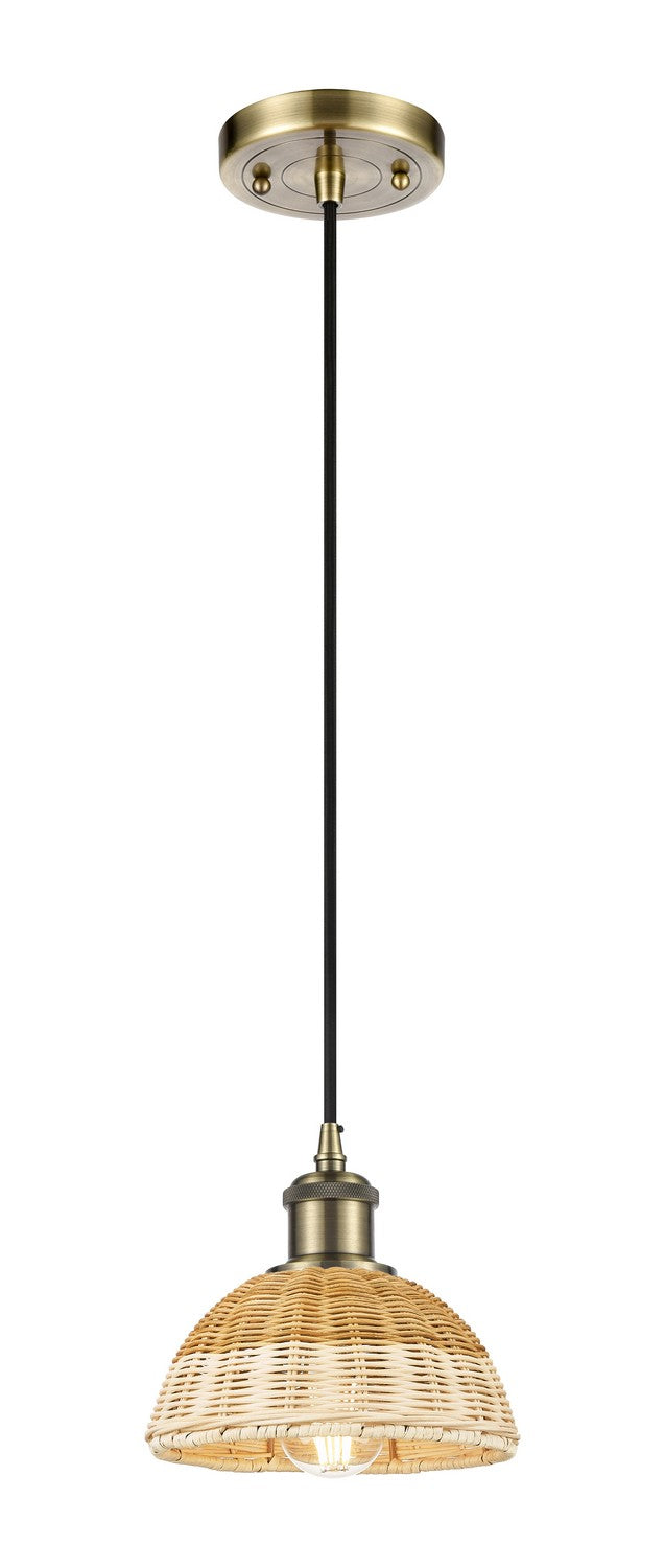 Innovations 516-1P-AB-NBD2-75-NAT One Light Mini Pendant, Antique Brass