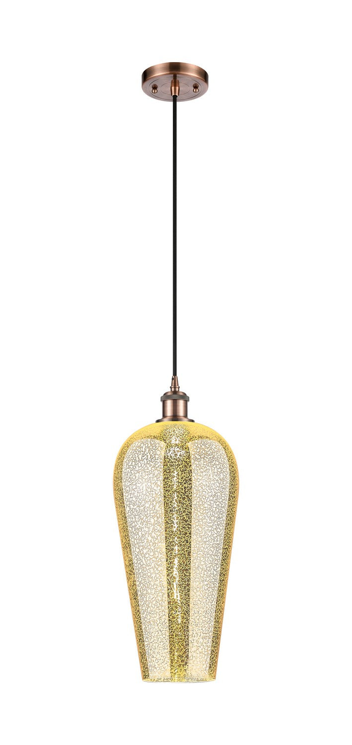 Innovations 516-1P-AC-G456-8ME One Light Mini Pendant, Antique Copper