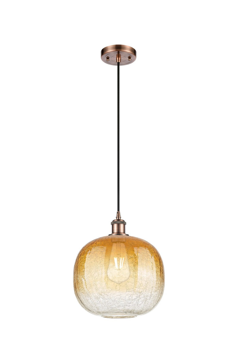 Innovations 516-1P-AC-G481-10AM One Light Mini Pendant, Antique Copper