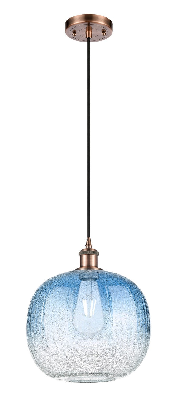 Innovations 516-1P-AC-G481-10SB One Light Mini Pendant, Antique Copper