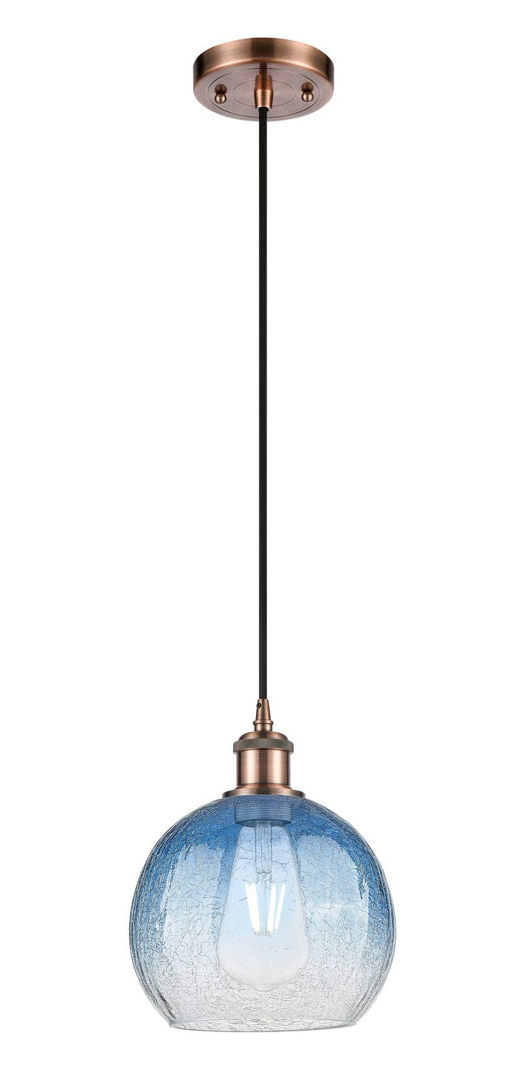 Innovations 516-1P-AC-G483-8SB One Light Mini Pendant, Antique Copper