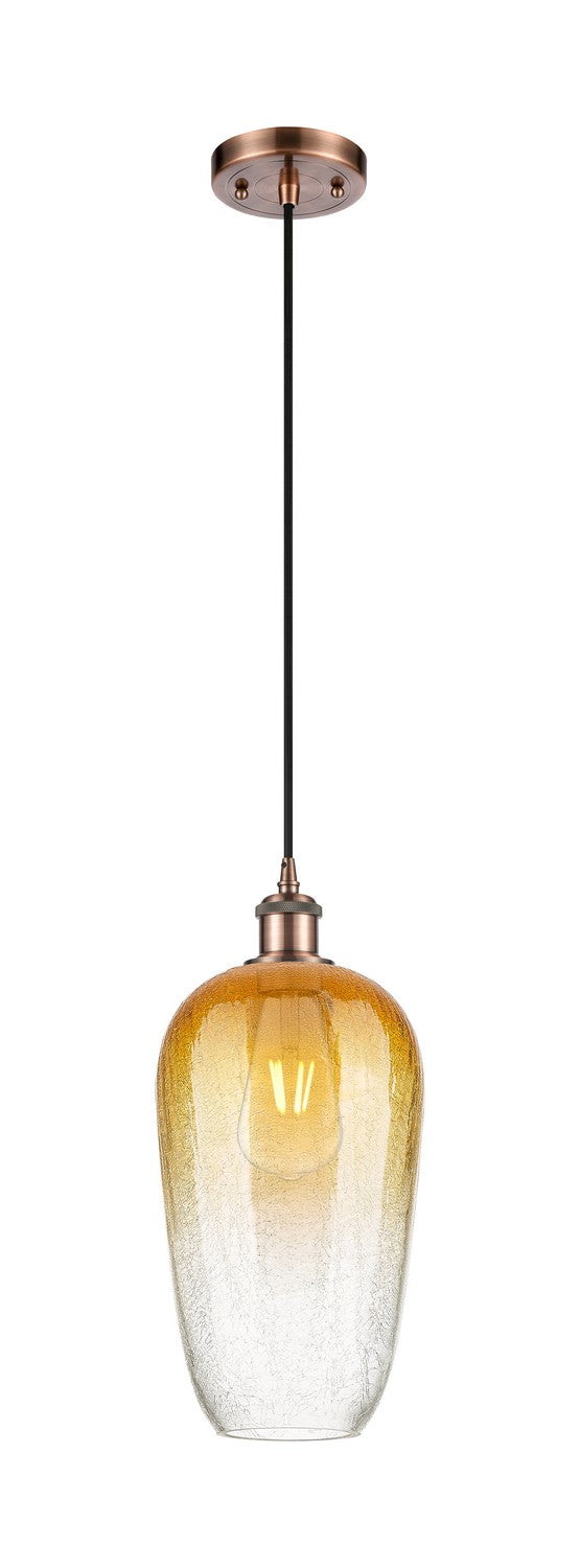 Innovations 516-1P-AC-G484-7AM One Light Mini Pendant, Antique Copper