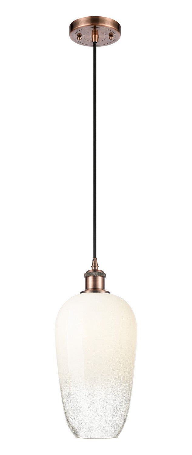 Innovations 516-1P-AC-G484-7OP One Light Mini Pendant, Antique Copper