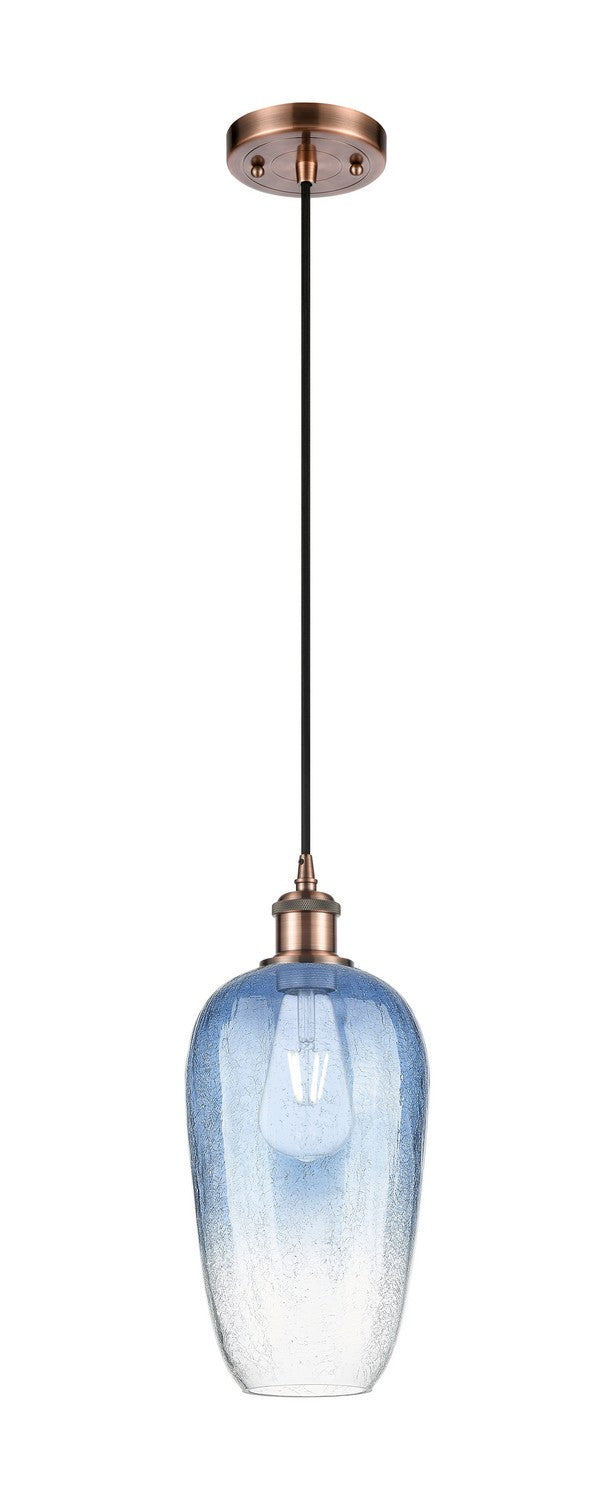 Innovations 516-1P-AC-G484-7SB One Light Mini Pendant, Antique Copper