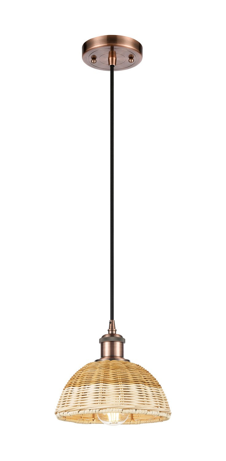 Innovations 516-1P-AC-NBD2-75-NAT One Light Mini Pendant, Antique Copper