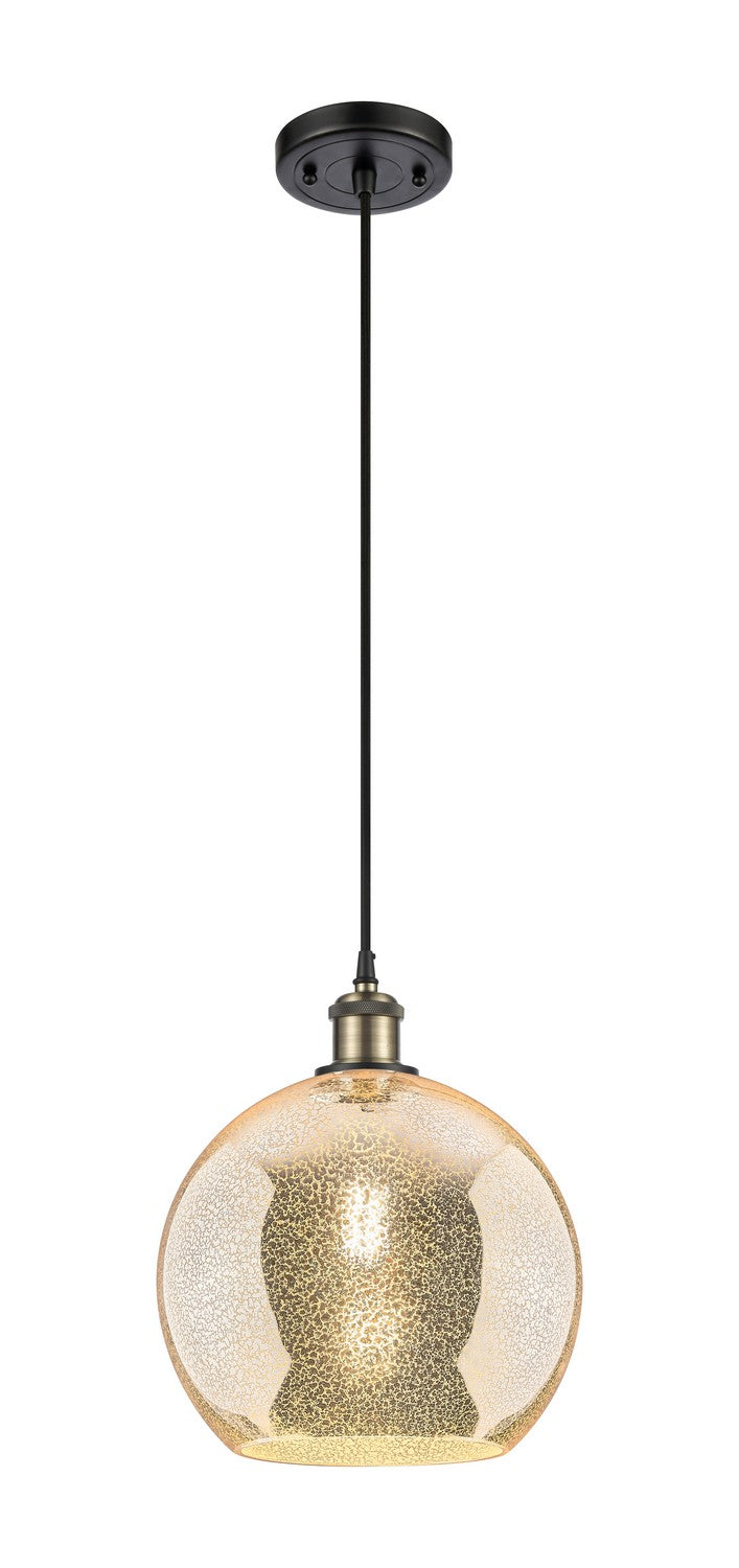 Innovations 516-1P-BAB-G128-10 One Light Mini Pendant, Black Antique Brass