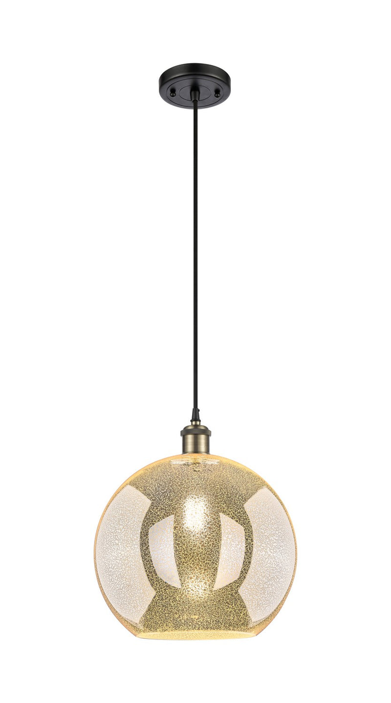 Innovations 516-1P-BAB-G128-12 One Light Mini Pendant, Black Antique Brass