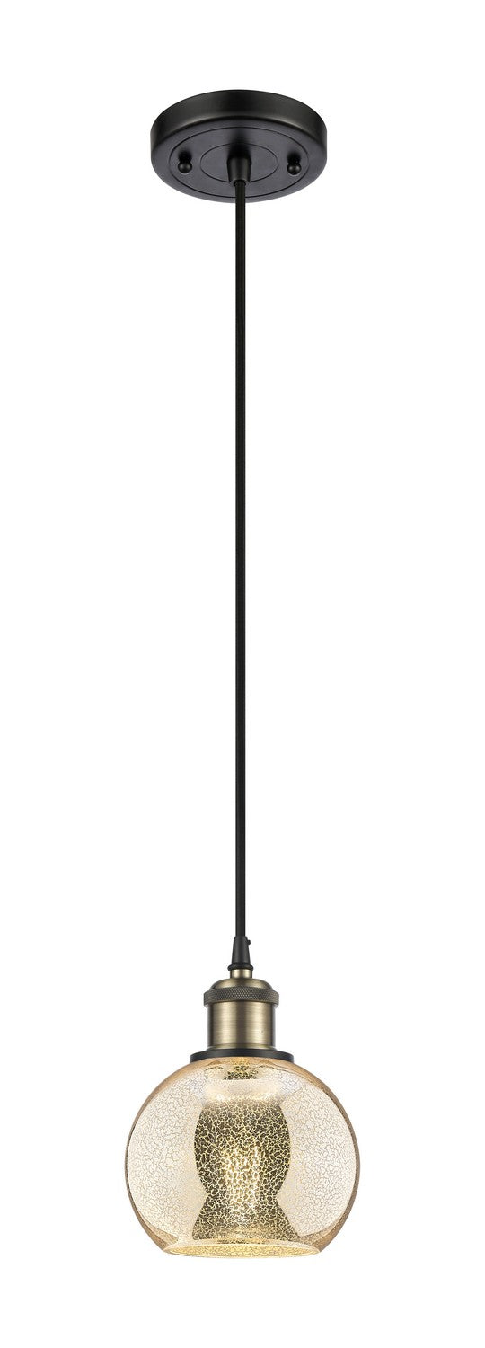 Innovations 516-1P-BAB-G128-6 One Light Mini Pendant, Black Antique Brass