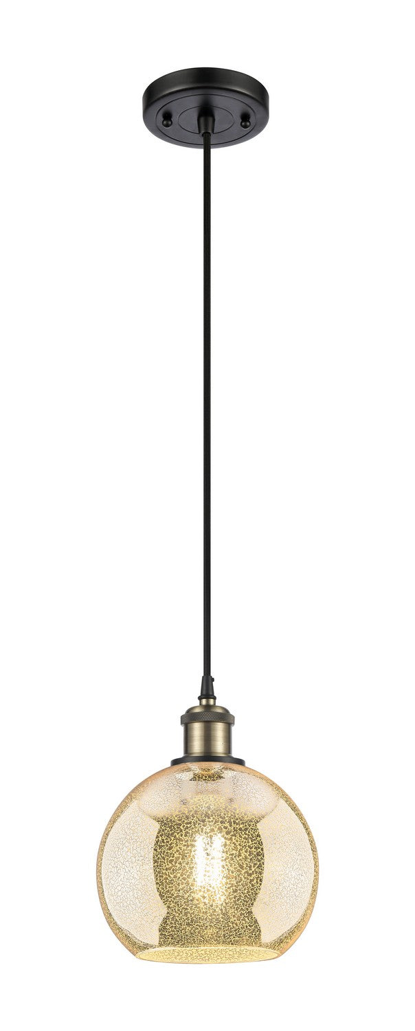 Innovations 516-1P-BAB-G128-8 One Light Mini Pendant, Black Antique Brass