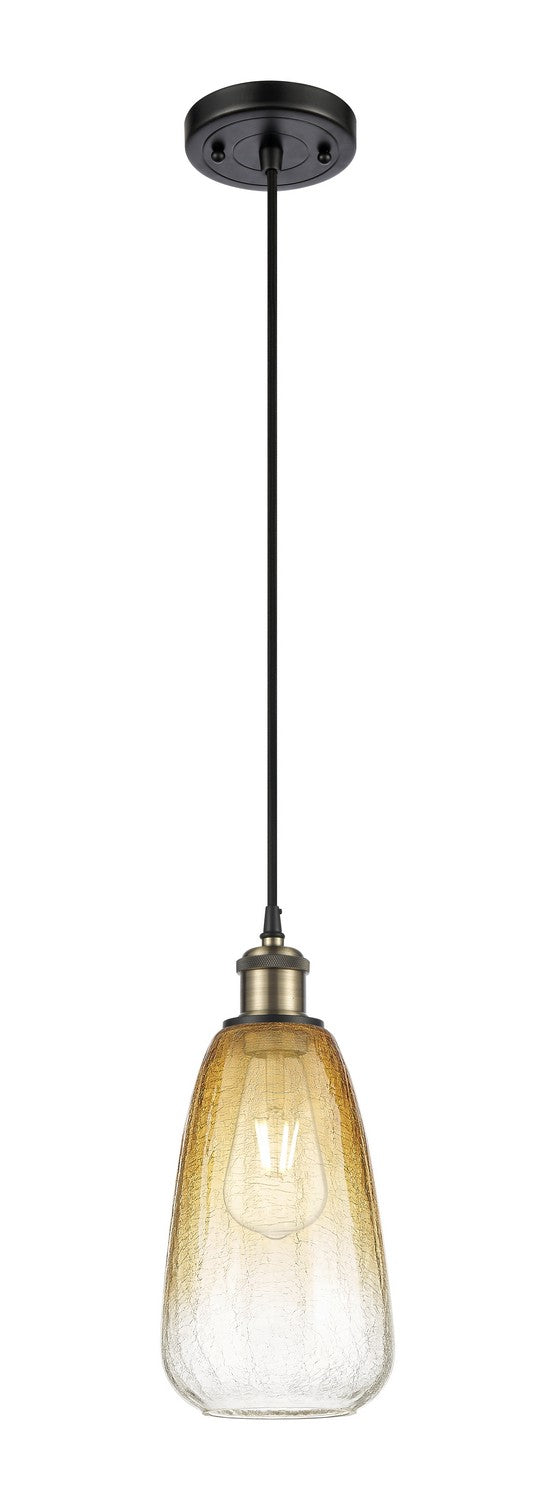 Innovations 516-1P-BAB-G480-6AM One Light Mini Pendant, Black Antique Brass