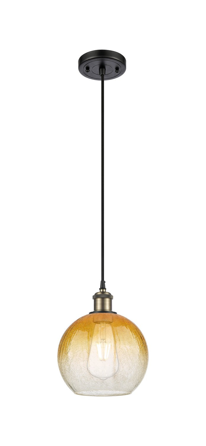 Innovations 516-1P-BAB-G483-8AM One Light Mini Pendant, Black Antique Brass