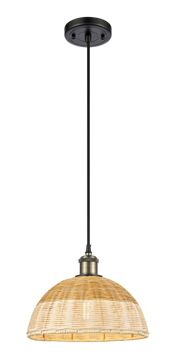 Innovations 516-1P-BAB-NBD2-12-NAT One Light Mini Pendant, Black Antique Brass
