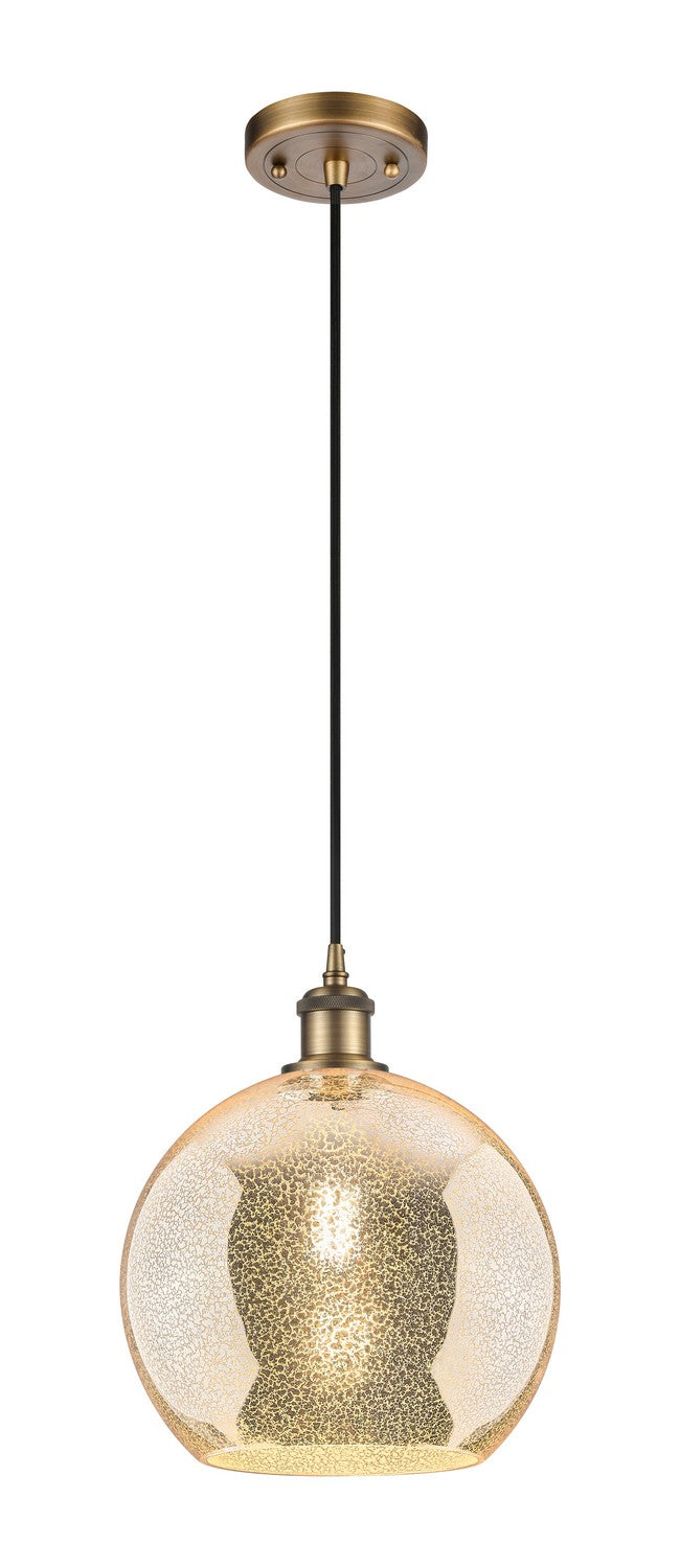 Innovations 516-1P-BB-G128-10 One Light Mini Pendant, Brushed Brass