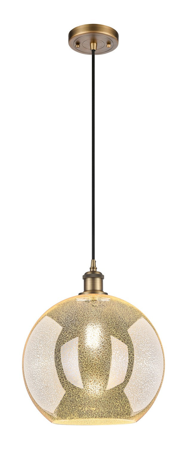 Innovations 516-1P-BB-G128-12 One Light Mini Pendant, Brushed Brass