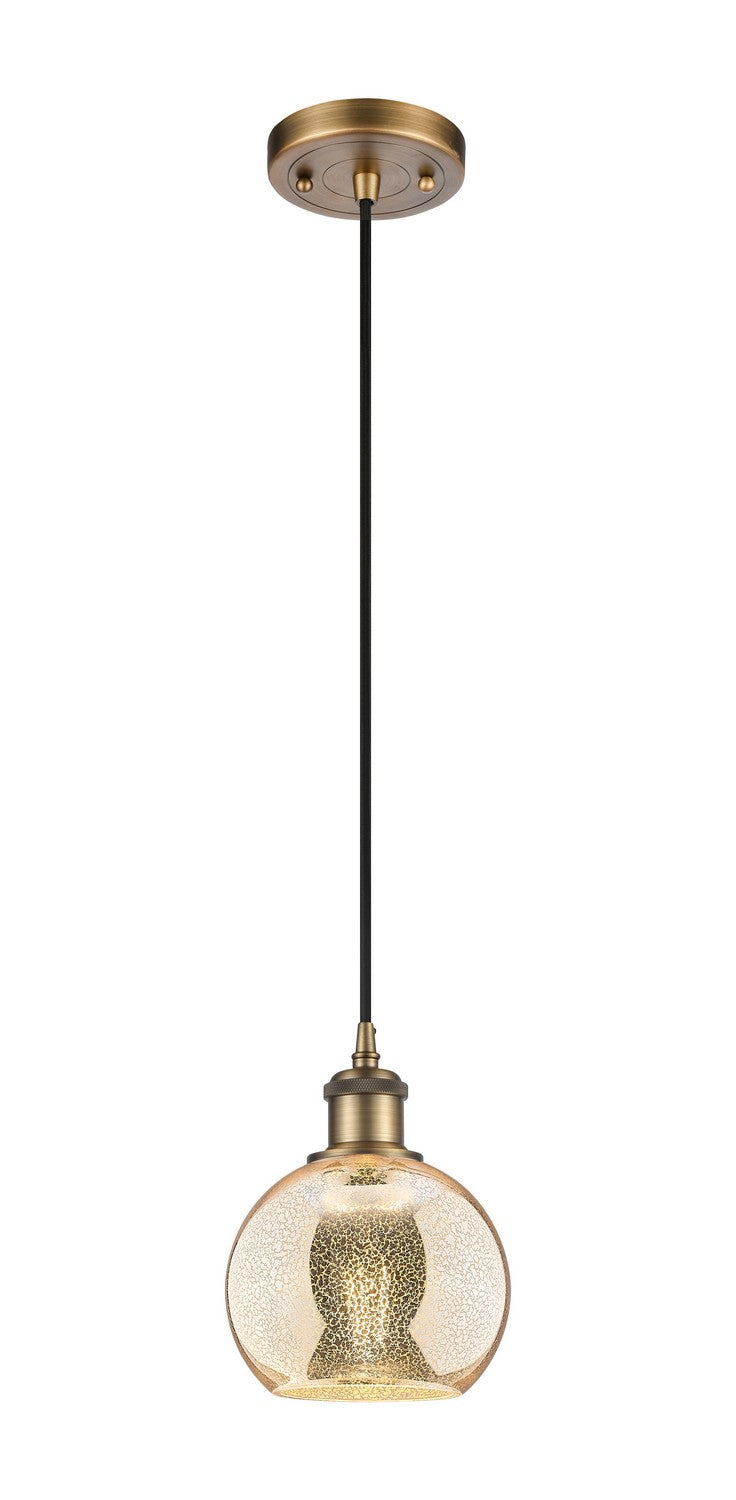 Innovations 516-1P-BB-G128-6 One Light Mini Pendant, Brushed Brass