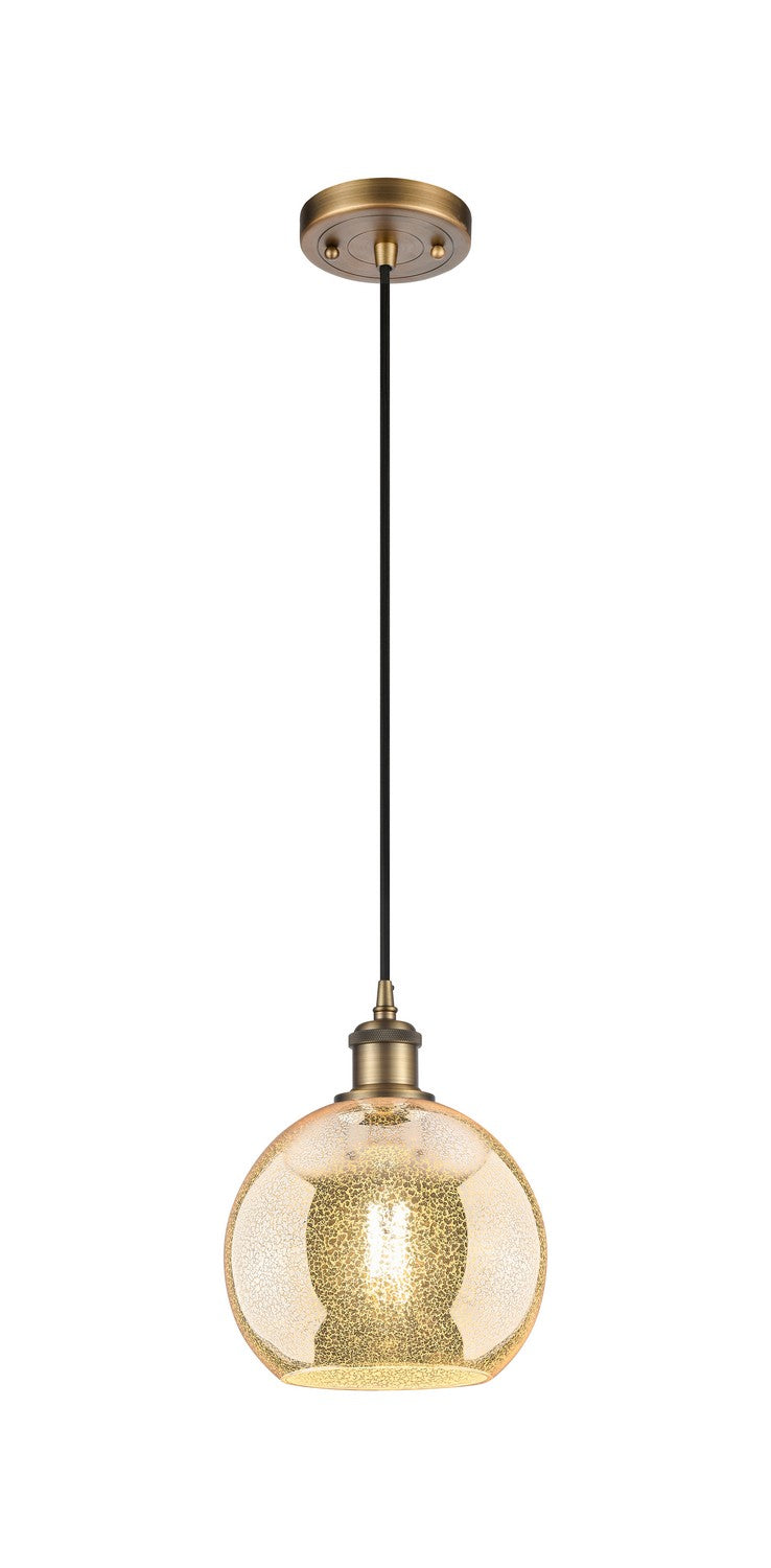 Innovations 516-1P-BB-G128-8 One Light Mini Pendant, Brushed Brass