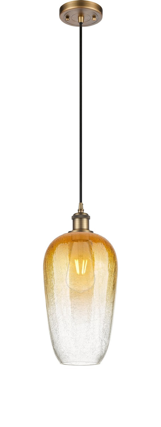 Innovations 516-1P-BB-G484-7AM One Light Mini Pendant, Brushed Brass