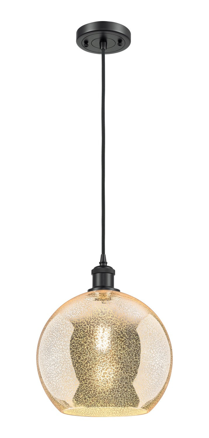 Innovations 516-1P-BK-G128-10 One Light Mini Pendant, Matte Black