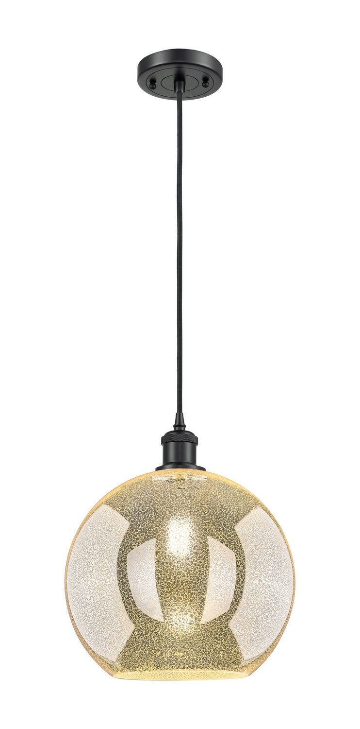 Innovations 516-1P-BK-G128-12 One Light Mini Pendant, Matte Black