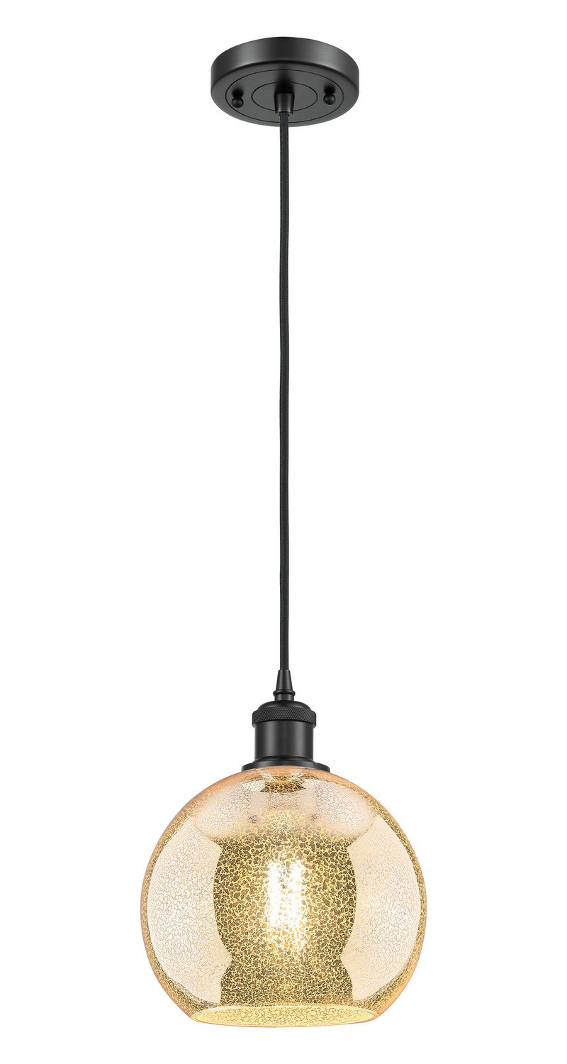Innovations 516-1P-BK-G128-8 One Light Mini Pendant, Matte Black