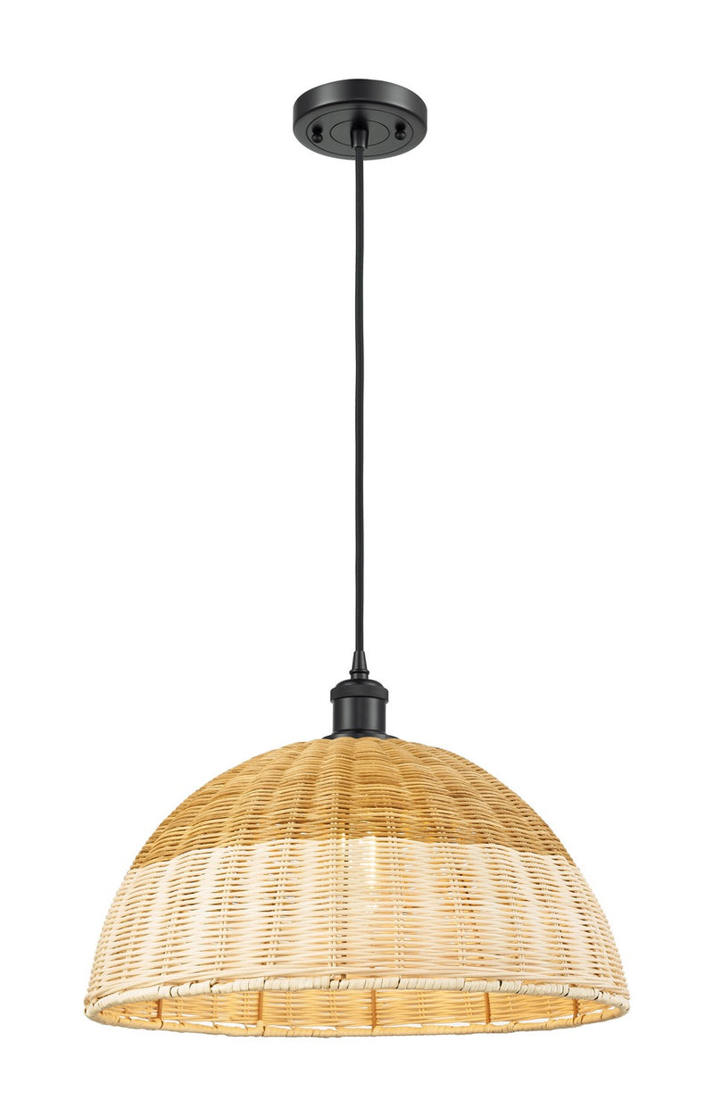 Innovations 516-1P-BK-NBD2-16-NAT One Light Mini Pendant, Matte Black