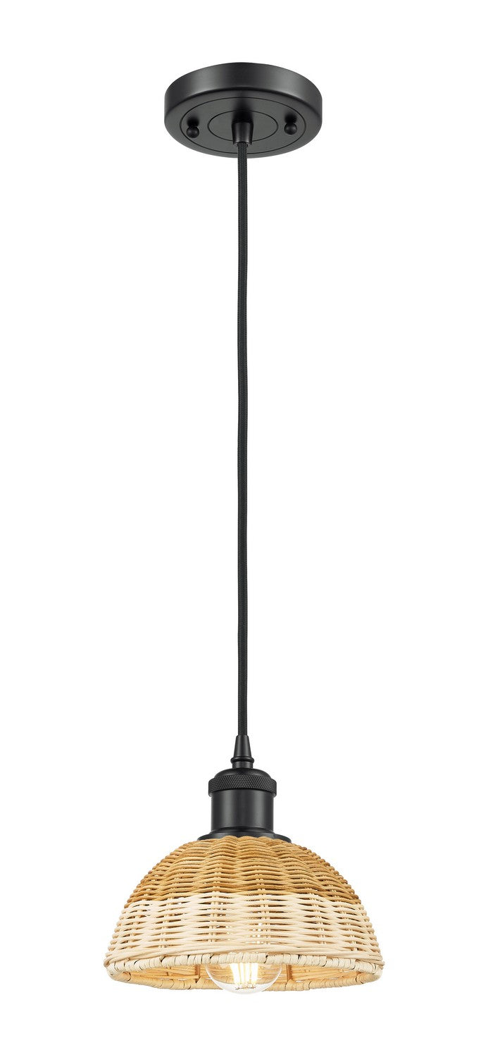 Innovations 516-1P-BK-NBD2-75-NAT One Light Mini Pendant, Matte Black