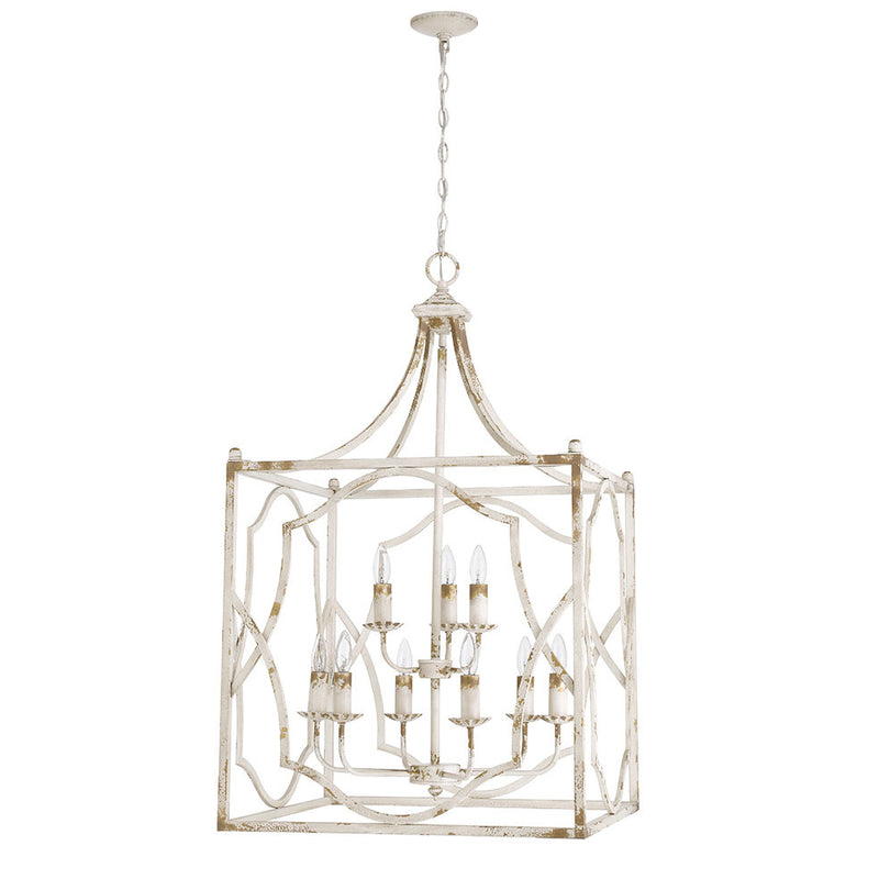 Golden 0885-9P AI Nine Light Pendant, Antique Ivory