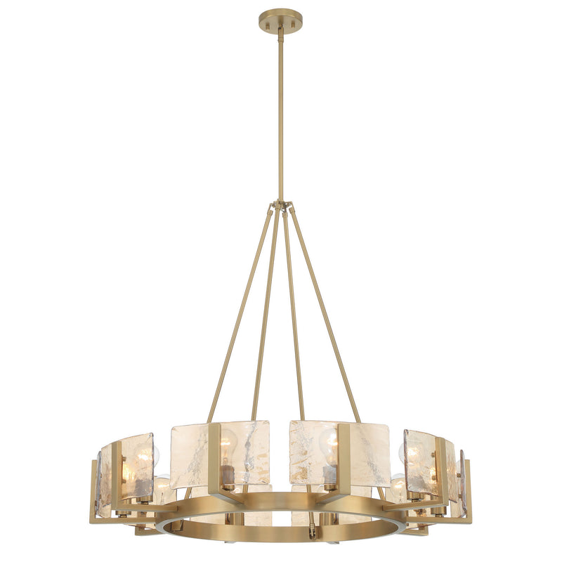 Golden 3164-10 BCB-AWG Ten Light Chandelier, Brushed Champagne Brass