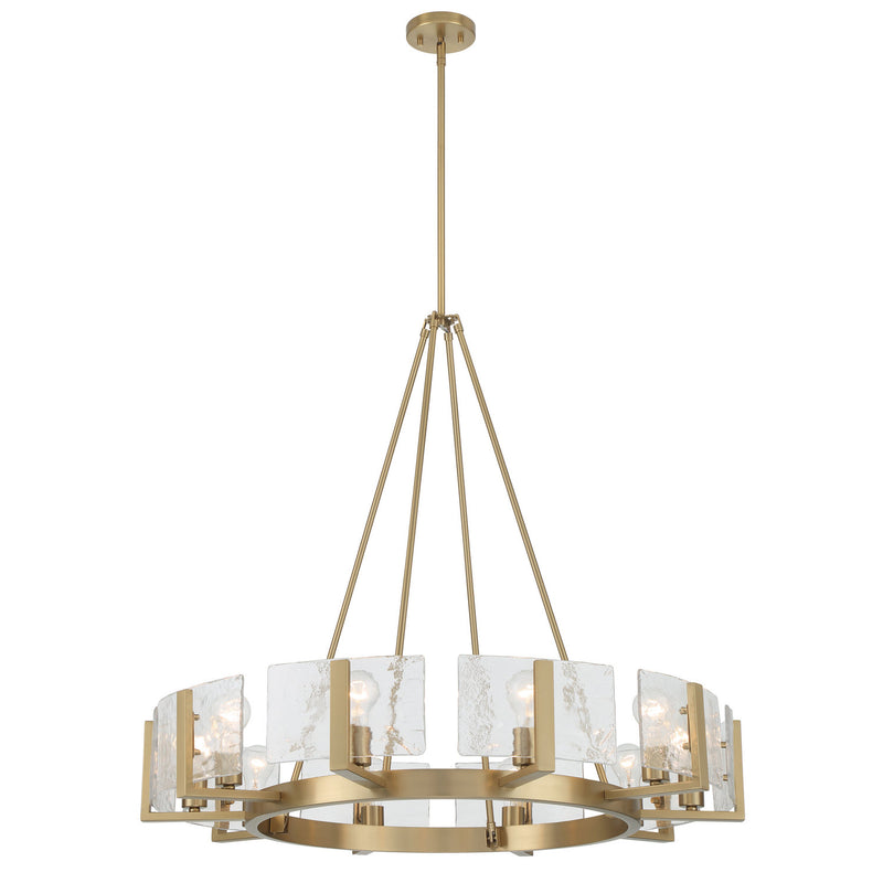 Golden 3164-10 BCB-HWG Ten Light Chandelier, Brushed Champagne Brass