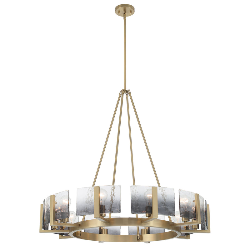 Golden 3164-10 BCB-SWG Ten Light Chandelier, Brushed Champagne Brass