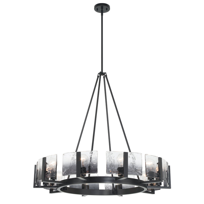 Golden 3164-10 BLK-SWG Ten Light Chandelier, Matte Black