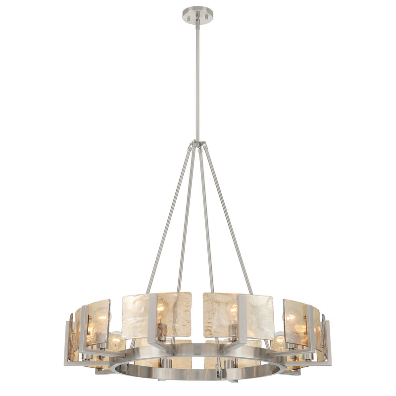 Golden 3164-10 PW-AWG Ten Light Chandelier, Pewter