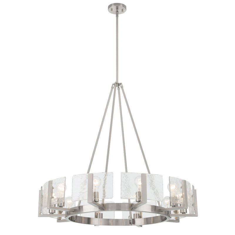Golden 3164-10 PW-HWG Ten Light Chandelier, Pewter