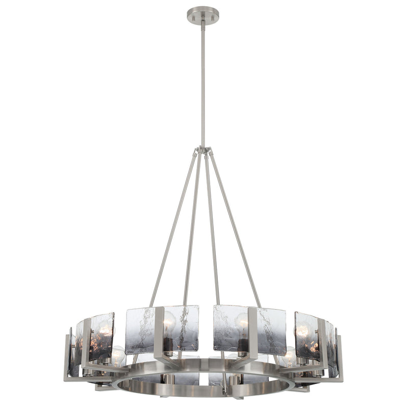 Golden 3164-10 PW-SWG Ten Light Chandelier, Pewter