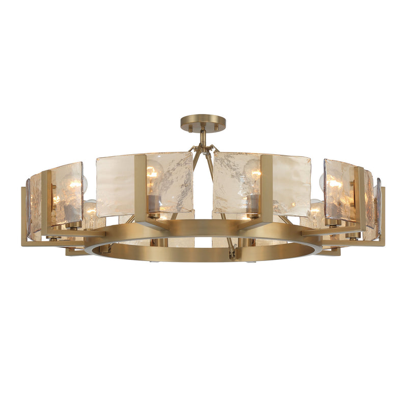 Golden 3164-10SF BCB-AWG Ten Light Semi-Flush Mount, Brushed Champagne Brass