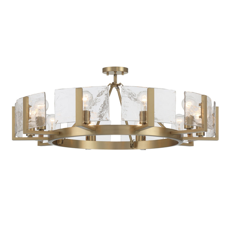 Golden 3164-10SF BCB-HWG Ten Light Semi-Flush Mount, Brushed Champagne Brass