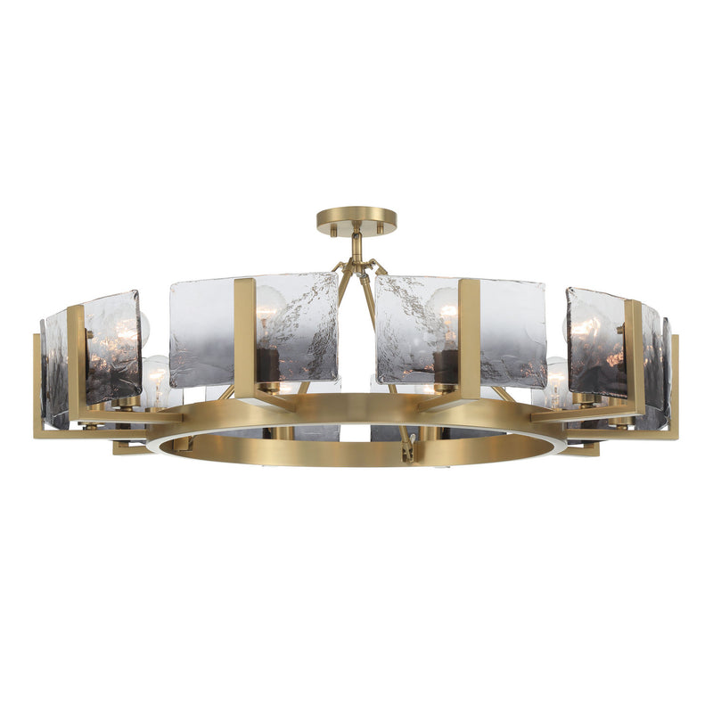 Golden 3164-10SF BCB-SWG Ten Light Semi-Flush Mount, Brushed Champagne Brass