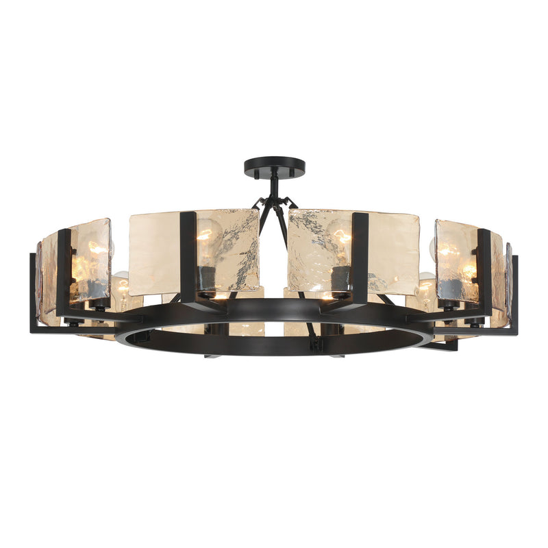 Golden 3164-10SF BLK-AWG Ten Light Semi-Flush Mount, Matte Black