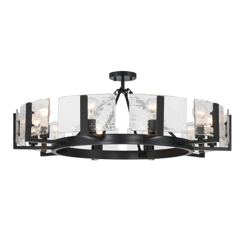 Golden 3164-10SF BLK-HWG Ten Light Semi-Flush Mount, Matte Black