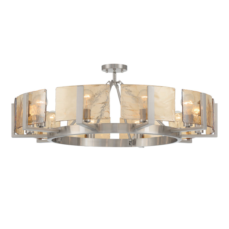 Golden 3164-10SF PW-AWG Ten Light Semi-Flush Mount, Pewter