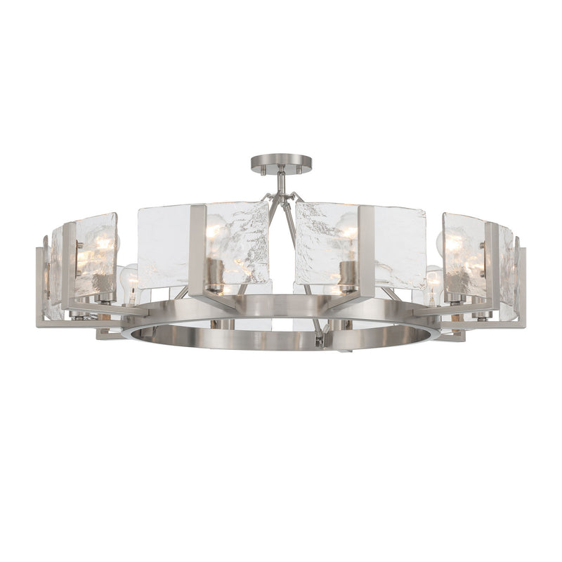 Golden 3164-10SF PW-HWG Ten Light Semi-Flush Mount, Pewter