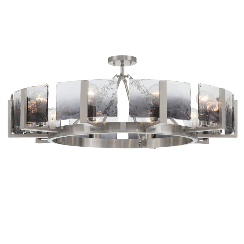 Golden 3164-10SF PW-SWG Ten Light Semi-Flush Mount, Pewter
