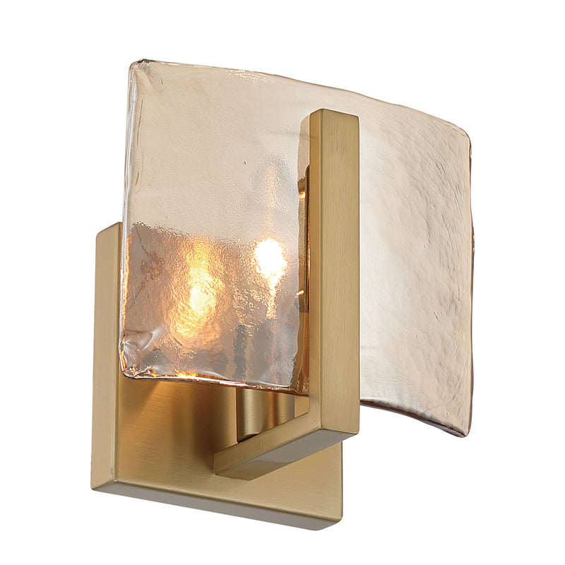 Golden 3164-1W BCB-AWG One Light Wall Sconce, Brushed Champagne Brass