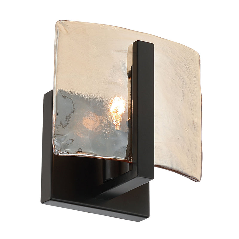 Golden 3164-1W BLK-AWG One Light Wall Sconce, Matte Black